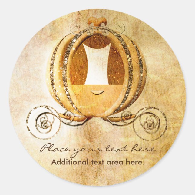 Vintage Princess Cinderella Carriage Label Sticker (Front)