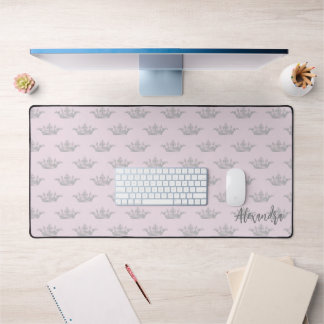 Vintage Princess Crown Custom Text Desk Mat