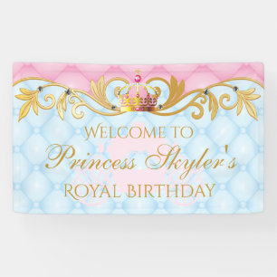 Vintage Princess, Gold and Pink Birthday Banner