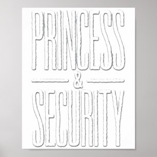 Vintage Princess Security Team Dad & Mum Famil Poster