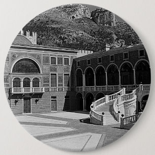 Vintage Principality Monaco palace courtyard 6 Cm Round Badge