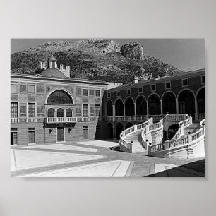 Vintage Principality Monaco palace courtyard Poster