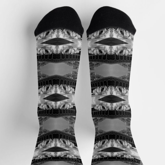 Vintage Principality Monaco palace courtyard Socks (Top)