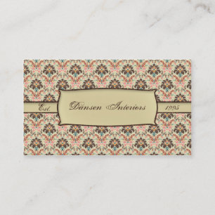 Vintage Print Damask Business Card