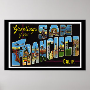 Vintage Print Greetings San Francisco California