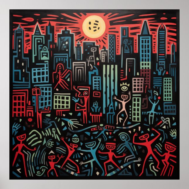 Vintage Print, Mad City Poster Paper (Matte) (Front)