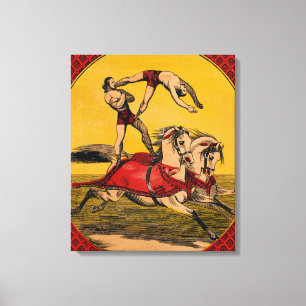 Vintage Print Of Bareback Riders Perfoming Stunts