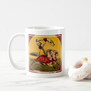 Vintage Print Of Bareback Riders Perfoming Stunts Coffee Mug
