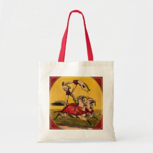 Vintage Print Of Bareback Riders Perfoming Stunts Tote Bag