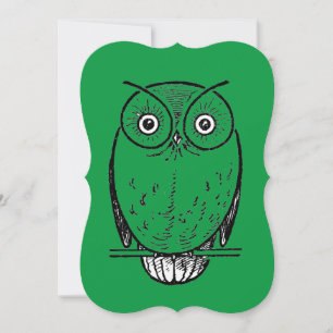 Vintage Print Owl Hoot Invitation