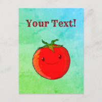 Vintage Print Style Cute Cartoon Tomato