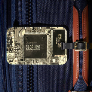Vintage printed circuit board Geek electronic PCB Luggage Tag