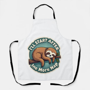 Vintage Procrastination Sloth Funny Student Shirt  Apron