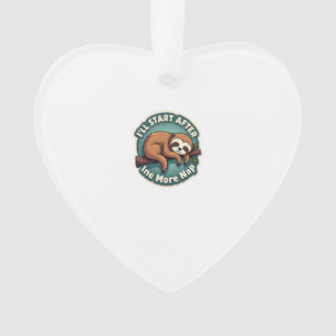 Vintage Procrastination Sloth Funny Student Shirt  Ornament