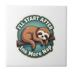 Vintage Procrastination Sloth Funny Student Shirt Tile