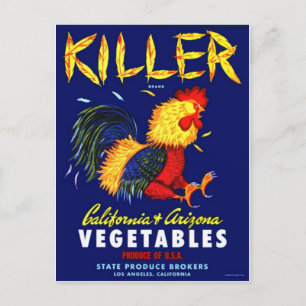 Vintage Produce Crate Label Postcard