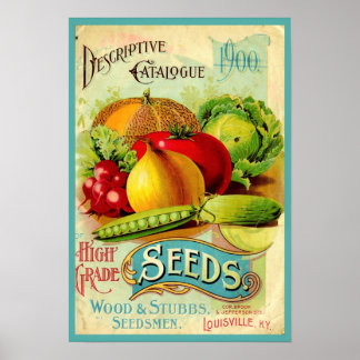 Vintage Produce Seeds Poster