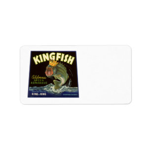 Vintage Product Can Label Art, Kingfish Asparagus