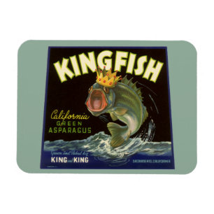 Vintage Product Can Label Art, Kingfish Asparagus Magnet