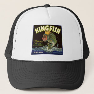 Vintage Product Can Label Art, Kingfish Asparagus Trucker Hat