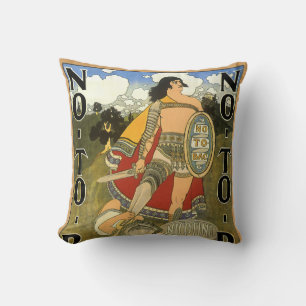 Vintage Product Label Art, No To Bac, Quit Smoking Cushion