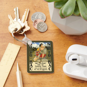 Vintage Product Label Art, No To Bac, Quit Smoking Key Ring