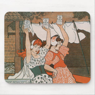 Vintage Product Label Art Pearline Modern Cleanser Mouse Mat