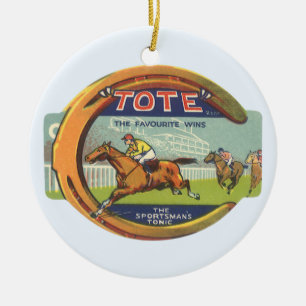 Vintage Product Label Art, Tote Sportsman's Tonic Ceramic Tree Decoration
