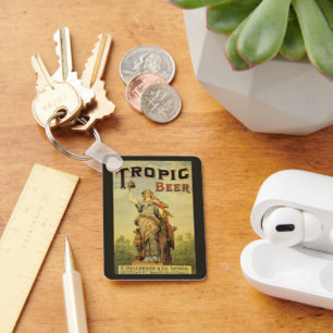 Vintage Product Label Art, Tropic Beer Gladiator Key Ring
