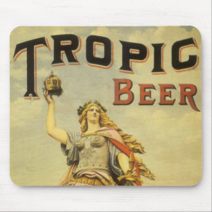 Vintage Product Label Art, Tropic Beer Gladiator Mouse Mat