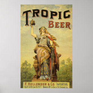 Vintage Product Label Art, Tropic Beer Gladiator Poster