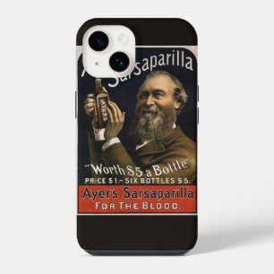 Vintage Product Label, Ayer's Sarsaparilla Drink iPhone 14 Case