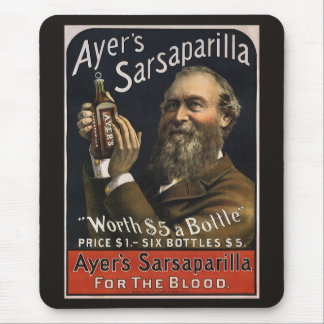 Vintage Product Label, Ayer's Sarsaparilla Drink Mouse Mat