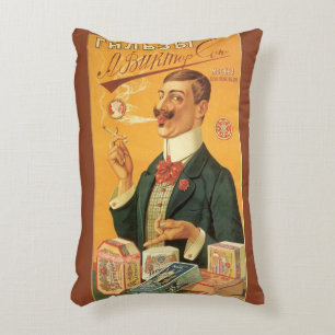 Vintage Product Label, Russian Cigarette Tobacco Decorative Cushion