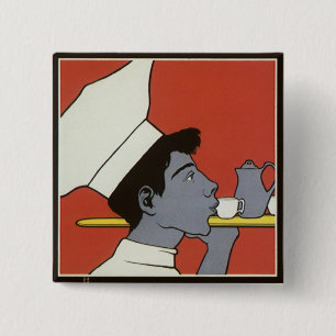 Vintage Product Label, Russian Hot Chocolate Kakao 15 Cm Square Badge