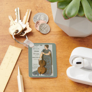 Vintage Product Label, Star Cough Drops with Cello Key Ring