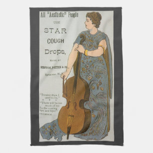 Vintage Product Label, Star Cough Drops with Cello Tea Towel