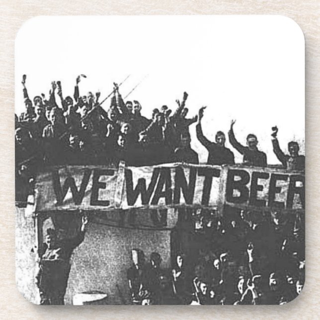 Vintage Prohibition Beer black and white 1920 Coaster (Front)
