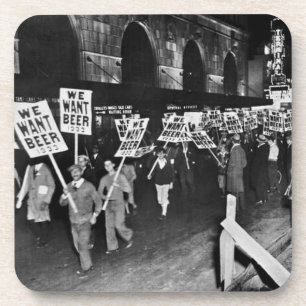 Vintage Prohibition Beer, We Want Beer, historical Coaster