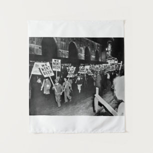 Vintage Prohibition Beer, We Want Beer, historical Tapestry