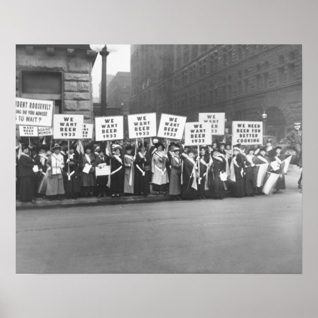 Vintage Prohibition Beer, We Want Beer Prohibition Poster (Front)