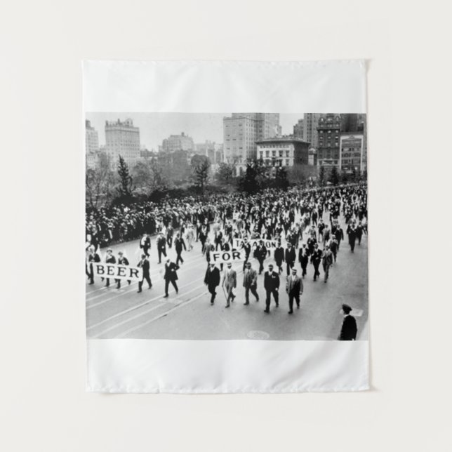 Vintage Prohibition Beer, We Want Beer Prohibition Tapestry (Front)