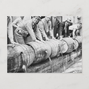 Vintage Prohibition Bootlegger Beer Alcohol Dumped Postcard