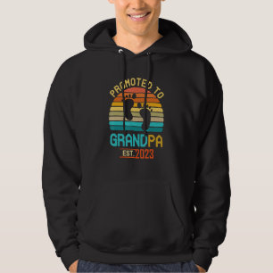 Vintage Promoted to Grandpa 2023 New Grandpa Fathe Hoodie