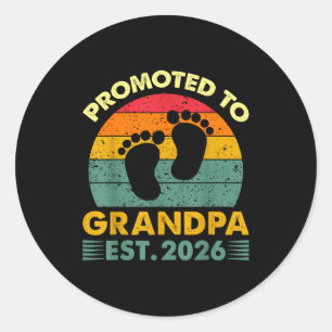 Vintage promoted to grandpa 2026 first time grandp classic round sticker