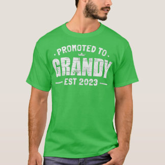 Vintage Promoted to Grandy Est 2023 Grandpa Father T-Shirt