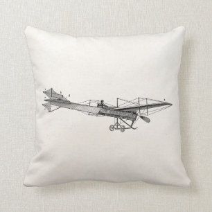 Vintage Propeller Aeroplane Retro Old Prop Plane Cushion