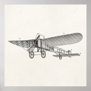 Vintage Propeller Aeroplane Retro Old Prop Plane Poster