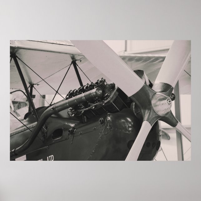 Vintage Propeller Plane Photographic Print. Poster (Front)