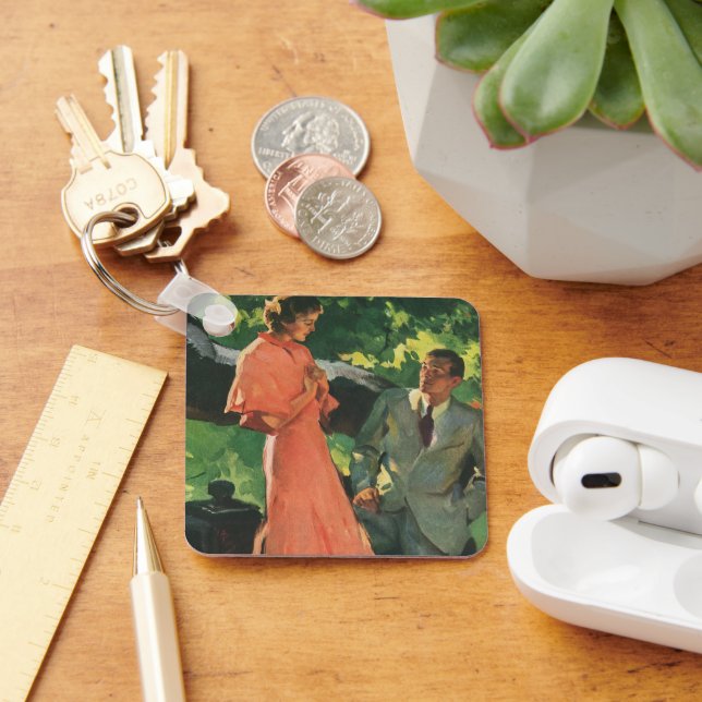 Vintage Proposal; Will You Marry Me? Key Ring (Desk)